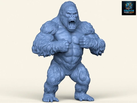 Wild Angry Gorilla 3Dプリントモデル