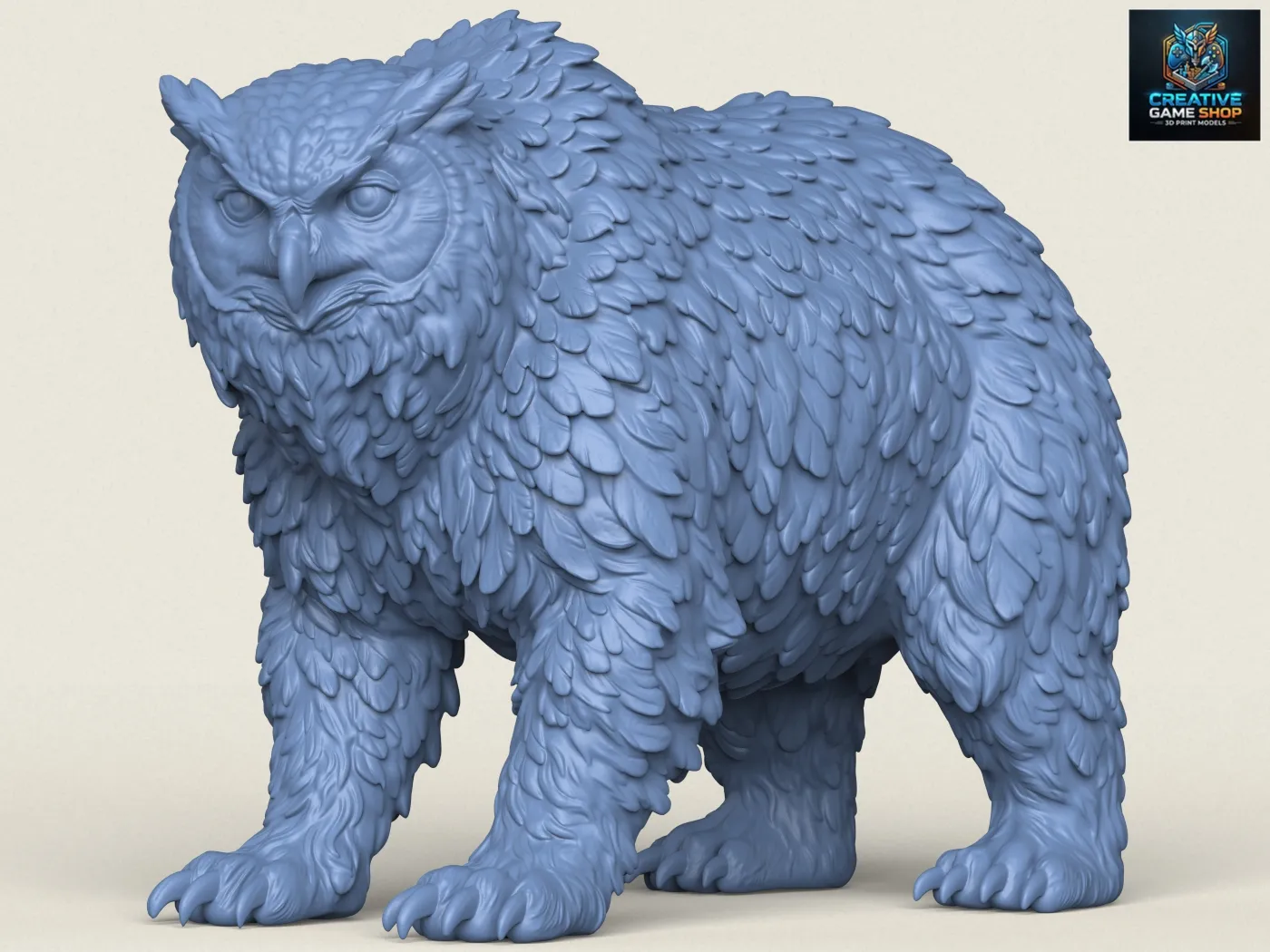 Owlbear Mythical Creature 3D Print Model .c4d .max .obj .3ds .fbx .stl .blend