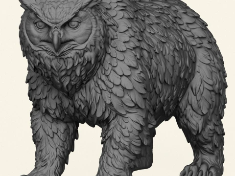 Owlbear Mythical Creature 3D Print Model