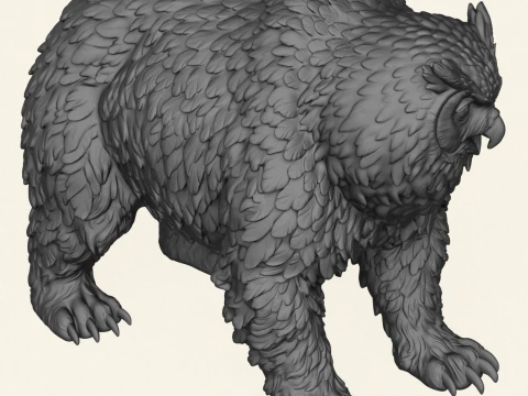 Owlbear Mythical Creature 3D Print Model