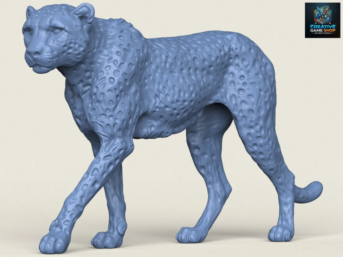 Wild Cheetah 3D Print Model .c4d .max .obj .3ds .fbx .stl .blend