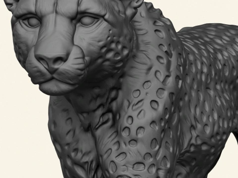 Wild Cheetah 3D Print Model