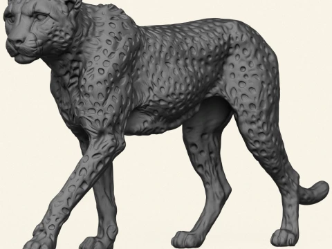 Wild Cheetah 3D Print Model