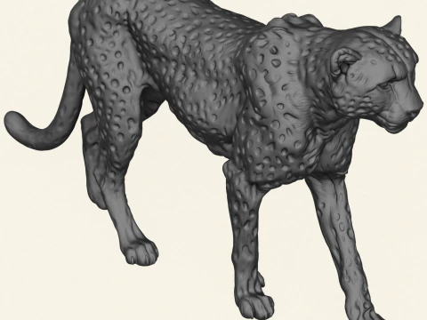 Wild Cheetah 3D Print Model