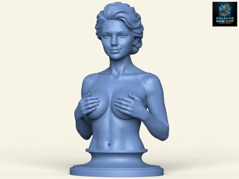 Beautiful Woman Hiding Breast Modelo de impresión 3D