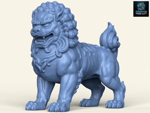 Chinese Guardian Mythological Lion 3D 打印模型