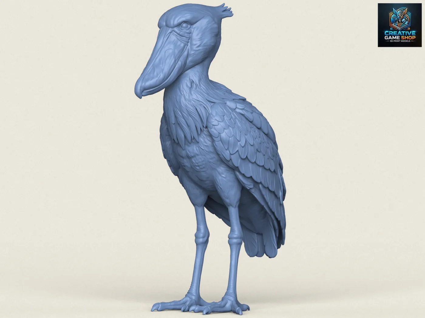 Shoebill Bird 3D Print Model .c4d .max .obj .3ds .fbx .stl .blend 