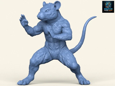 Fighter Rat Miniature Toy 3D Принт Модель
