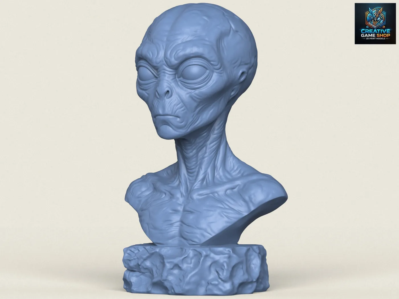 Creature Alien Bust 3D Print Model .c4d .max .obj .3ds .fbx .stl .blend 