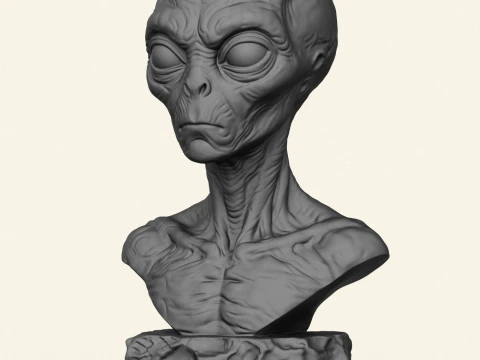 Creature Alien Bust 3D Print Model