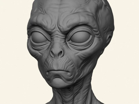 Creature Alien Bust 3D Print Model