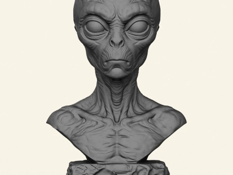 Creature Alien Bust 3D Print Model