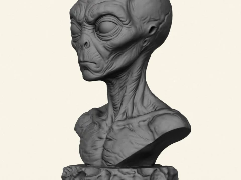 Creature Alien Bust 3D Print Model