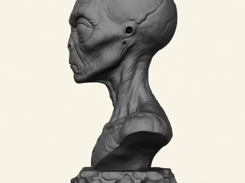 Creature Alien Bust 3D Print Model