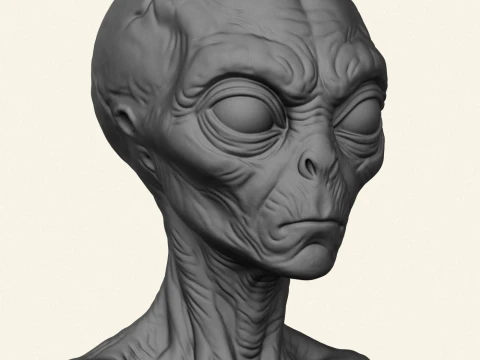 Creature Alien Bust 3D Print Model
