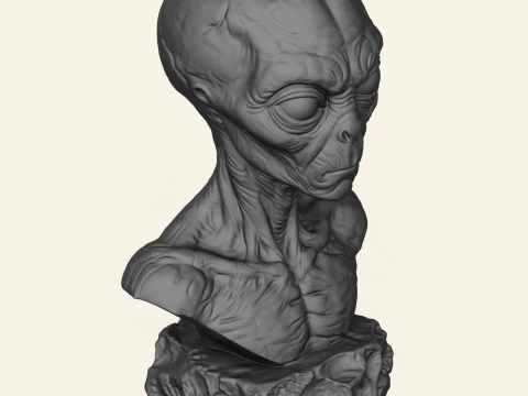 Creature Alien Bust 3D Print Model