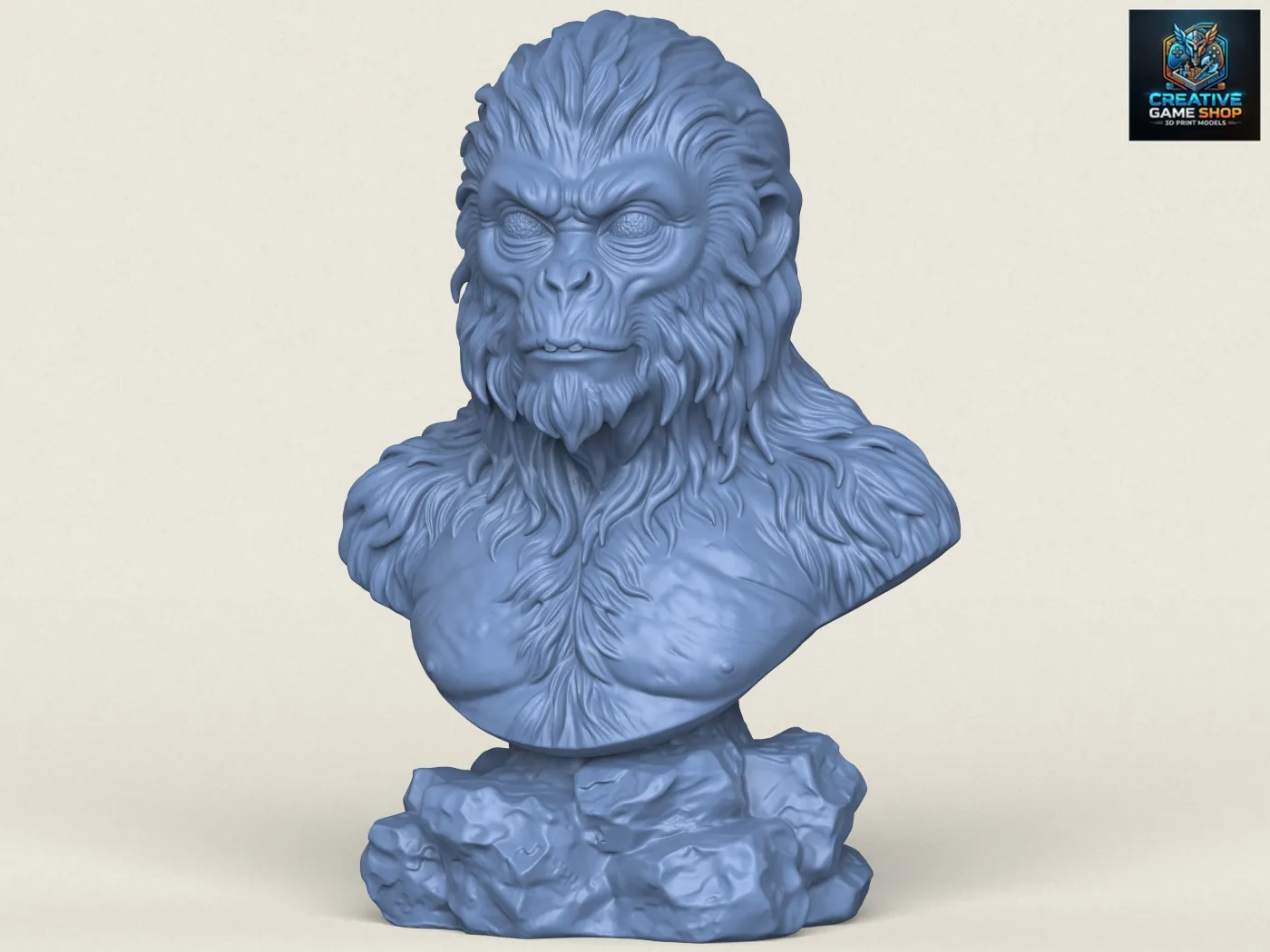 Chewbacca Ape Character Bust 3D Print Model .c4d .max .obj .3ds .fbx .stl .blend 