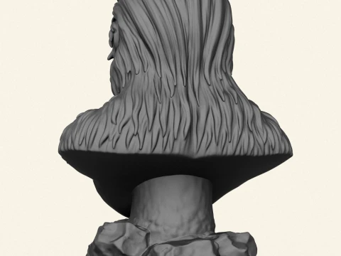 Chewbacca Ape Character Bust 3D Print Model