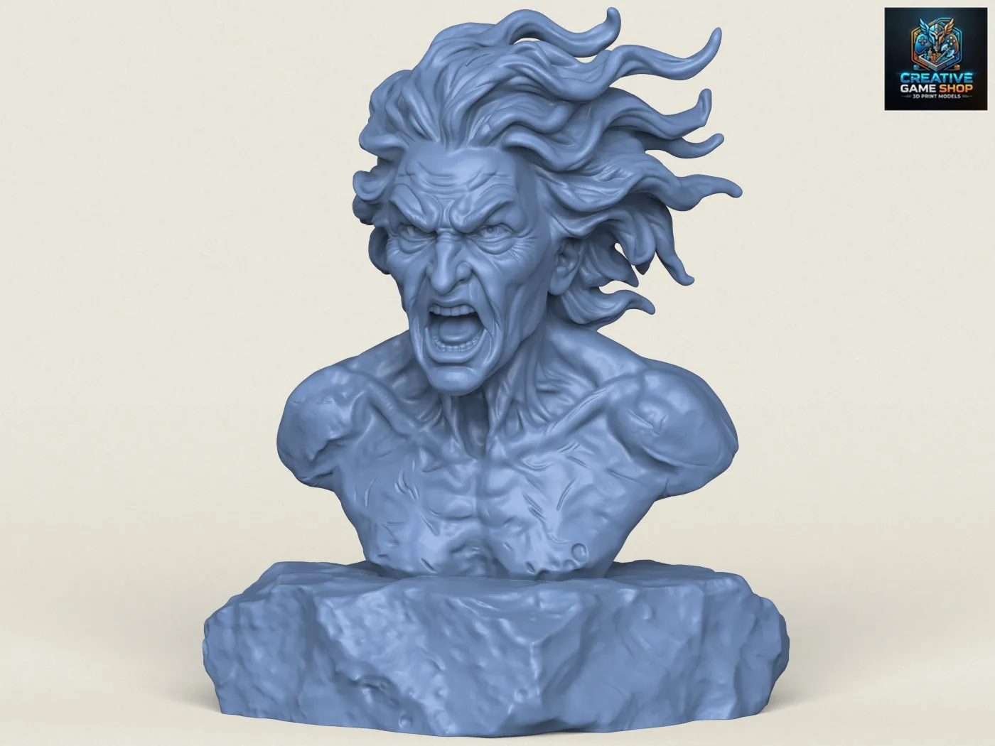 Attack Titan Eren Character Bust 3D Print Model .c4d .max .obj .3ds .fbx .stl .blend 