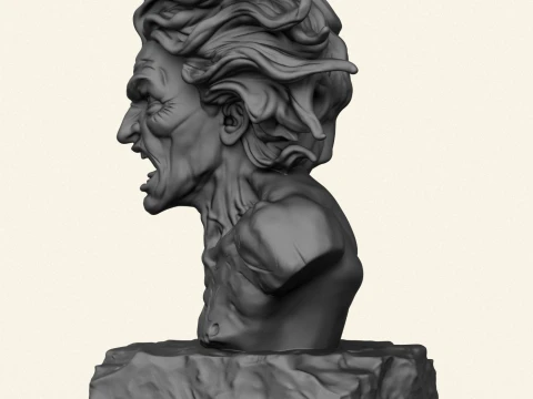 Attack Titan Eren Character Bust 3D Print Model