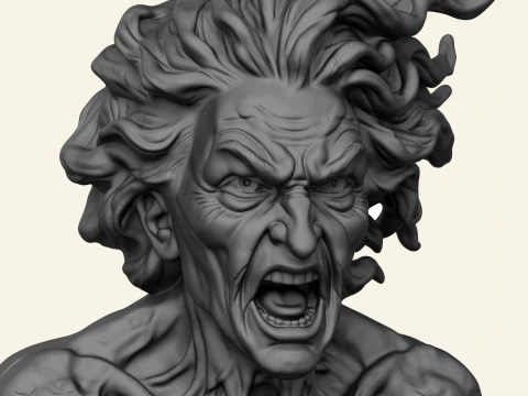 Attack Titan Eren Character Bust 3D Print Model