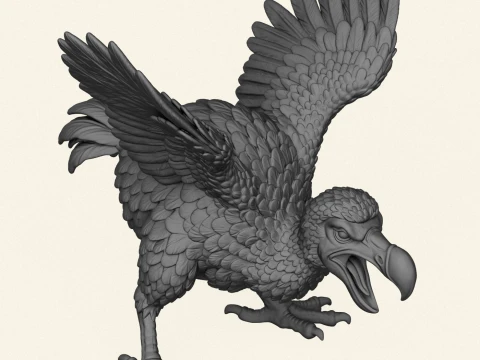 Angry Dodo Bird Miniature 3D Print Model