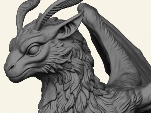 Feathered Dragon Miniature 3D Print Model