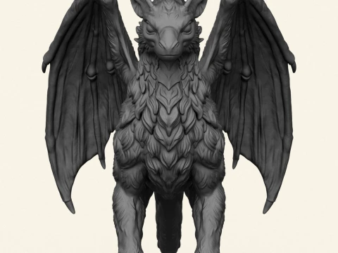 Feathered Dragon Miniature 3D Print Model