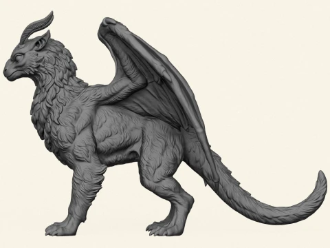 Feathered Dragon Miniature 3D Print Model