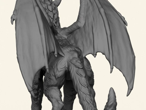 Feathered Dragon Miniature 3D Print Model