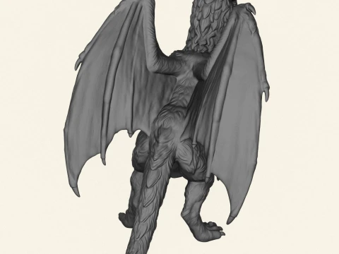 Feathered Dragon Miniature 3D Print Model