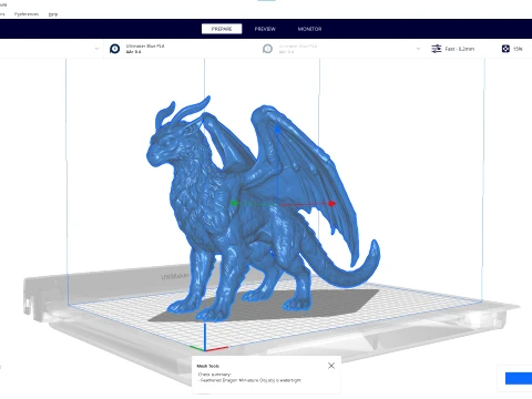 Feathered Dragon Miniature 3D Print Model