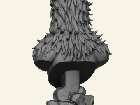 Aggressive Wolverine Creature Bust 3D Print Model