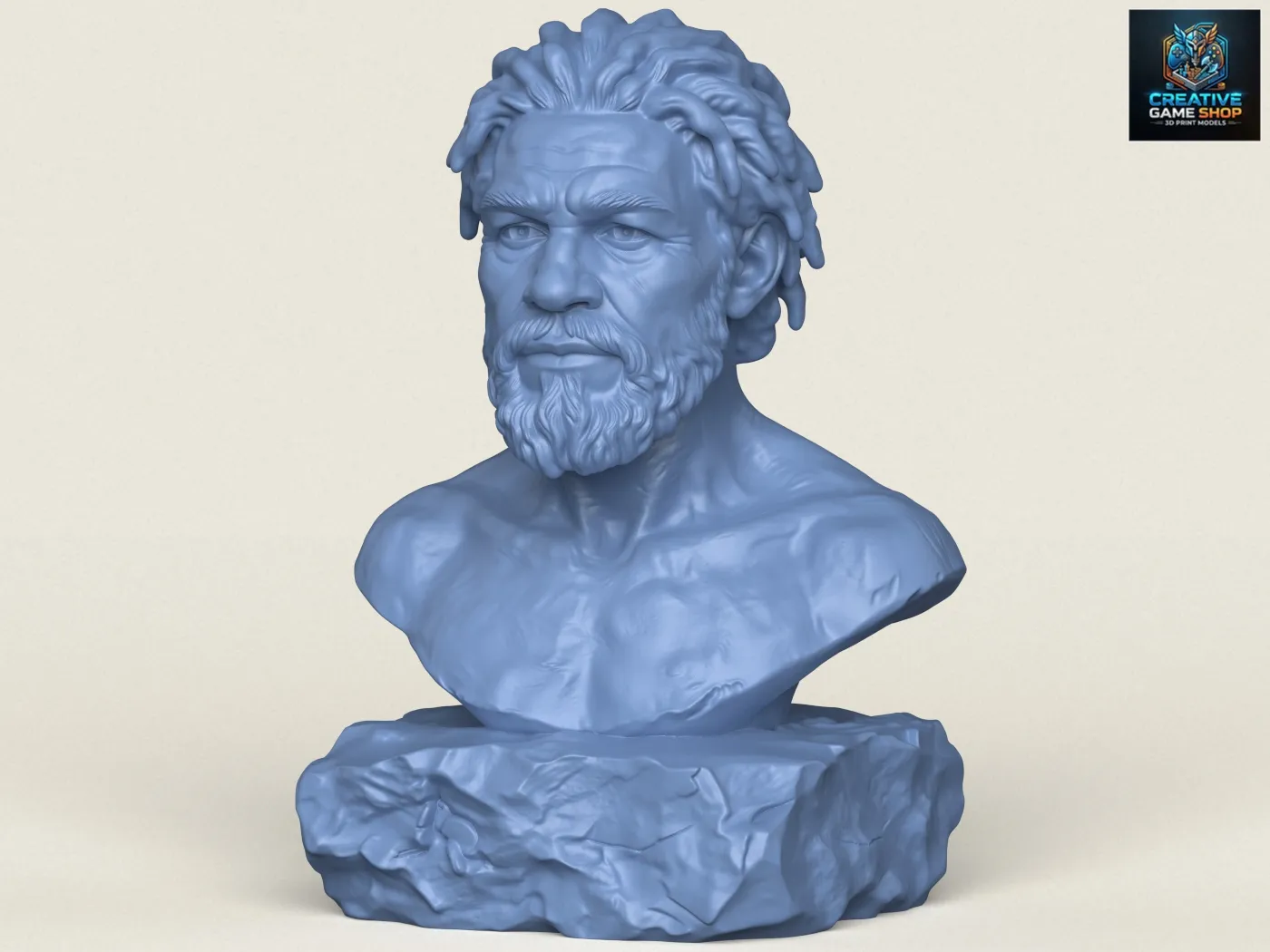 Prehistoric Caveman Bust Sculpture 3D Print Model .c4d .max .obj .3ds .fbx .stl .blend 