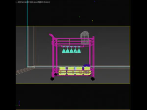 Wooden serving trolley 3D Model