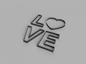love cutter cookie stl custom cookie cutter stl 3d print design 3d files stl file 3D Модель