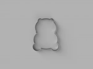 panda cutter cookie stl custom cookie cutter stl 3d print design 3d files stl file 3D Model