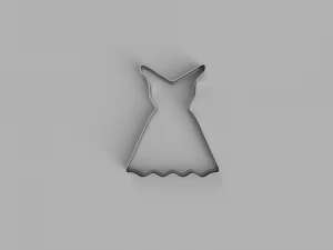 dress cutter cookie stl custom cookie cutter stl 3d print design 3d files stl file 3D Model
