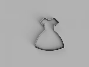dress cutter cookie stl custom cookie cutter stl 3d print design 3d files stl file 3D Model