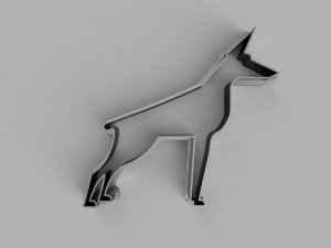 doberman cutter cookie stl custom cookie cutter stl 3d print design 3d files stl file 3D Модель