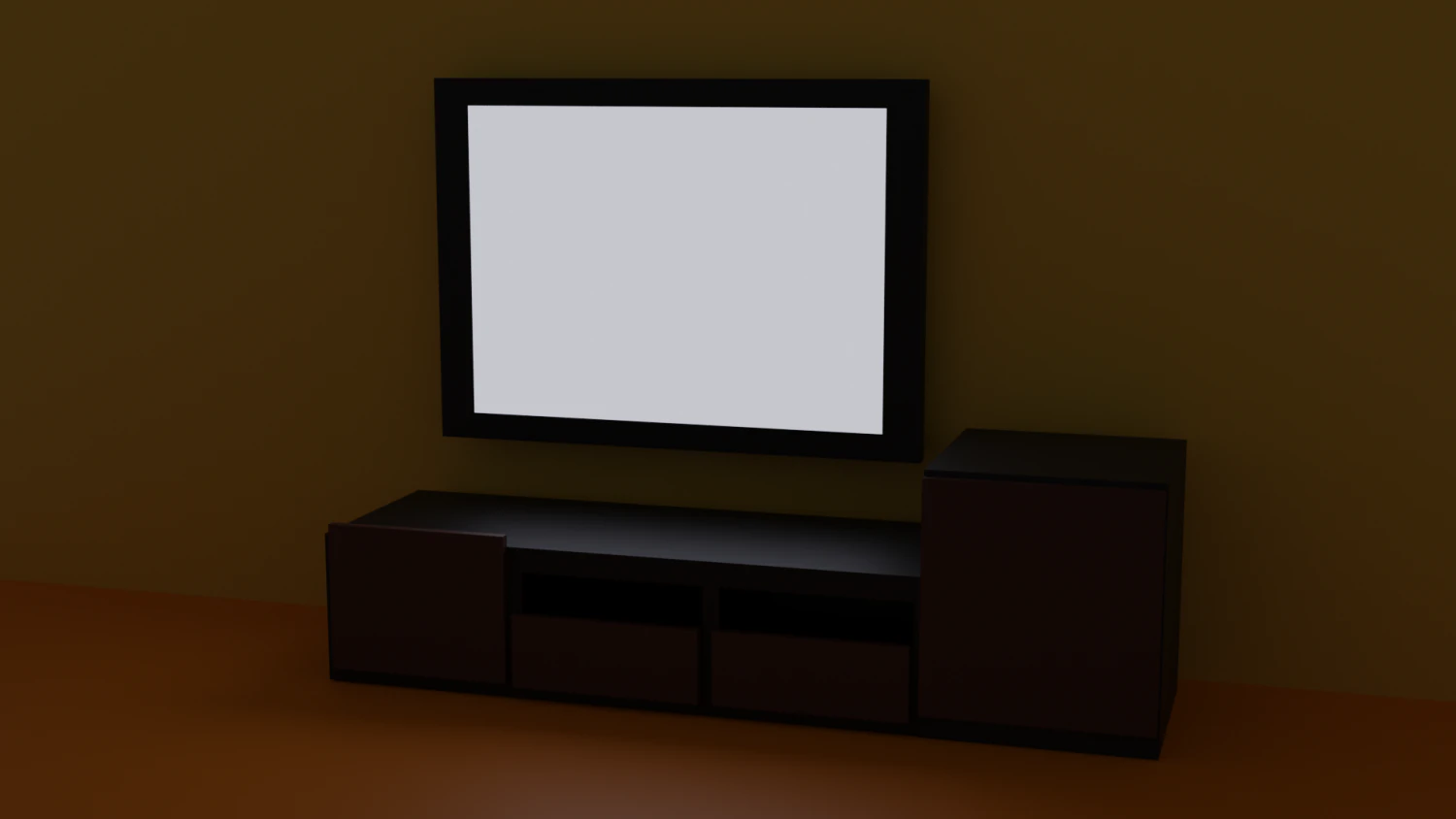 shelf and tv 3D Model .c4d .max .obj .3ds .fbx .stl .blend