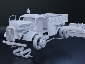 opel blitz truck ww ii separated parts for 3d printing 3Dプリントモデル