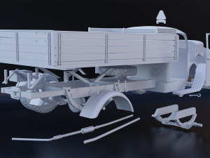 opel blitz truck ww ii separated parts for 3d printing 3Dプリントモデル