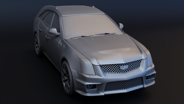 cadillac cts-v wagon 2 versions stl for 3d printing 3D प्रिंट मॉडल .c4d .max .obj .3ds .fbx .stl .blend 