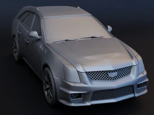 cadillac cts-v wagon 2 versões stl para impressão 3d Modelo de Impressão 3D