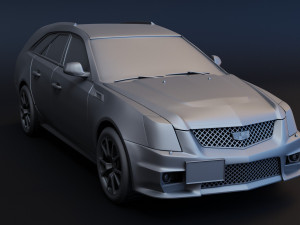 cadillac cts-v wagon 2 versions stl for 3d printing 3D प्रिंट मॉडल