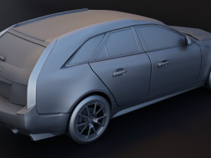 cadillac cts-v wagon 2 versions stl for 3d printing 3D प्रिंट मॉडल