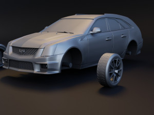cadillac cts-v wagon 2 versions stl for 3d printing 3D प्रिंट मॉडल