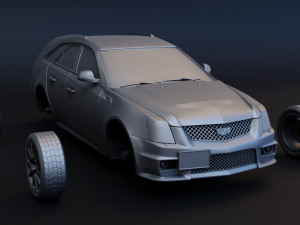 cadillac cts-v wagon 2 versions stl for 3d printing 3D प्रिंट मॉडल
