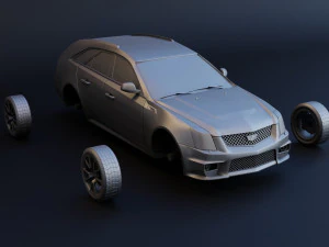 cadillac cts-v wagon 2 versions stl for 3d printing 3D Print Model